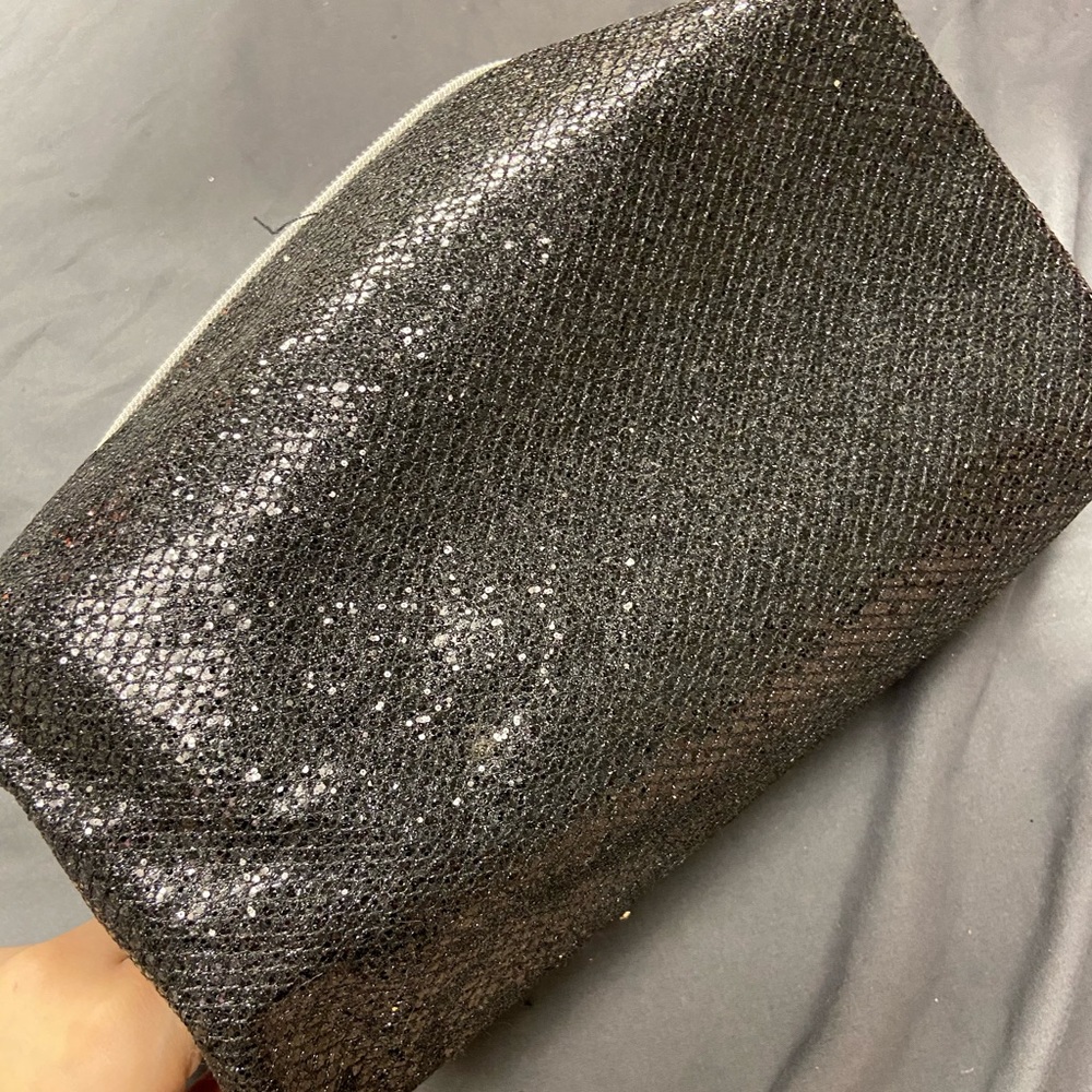 BOGO FREE; Dark gray silver makeup bag